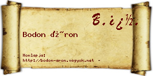 Bodon Áron névjegykártya