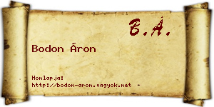 Bodon Áron névjegykártya