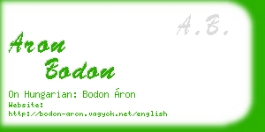 aron bodon business card