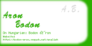 aron bodon business card